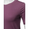 thumbnail image 4 of A2Y Women's Basic Solid Premium Cotton Short Sleeve Crew Neck T Shirt Tee Tops Egg Plant XL, 4 of 6
