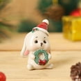 thumbnail image 3 of 1pc Cute Cartoon Christmas Animals Resin Ornaments,Creative Home Figurines,Xmas 3D Animals Father Christmas Elk DIY Cake Topper Landscape,Home Living Room Bar Cafe Decor Ornament(Bunny), 3 of 3