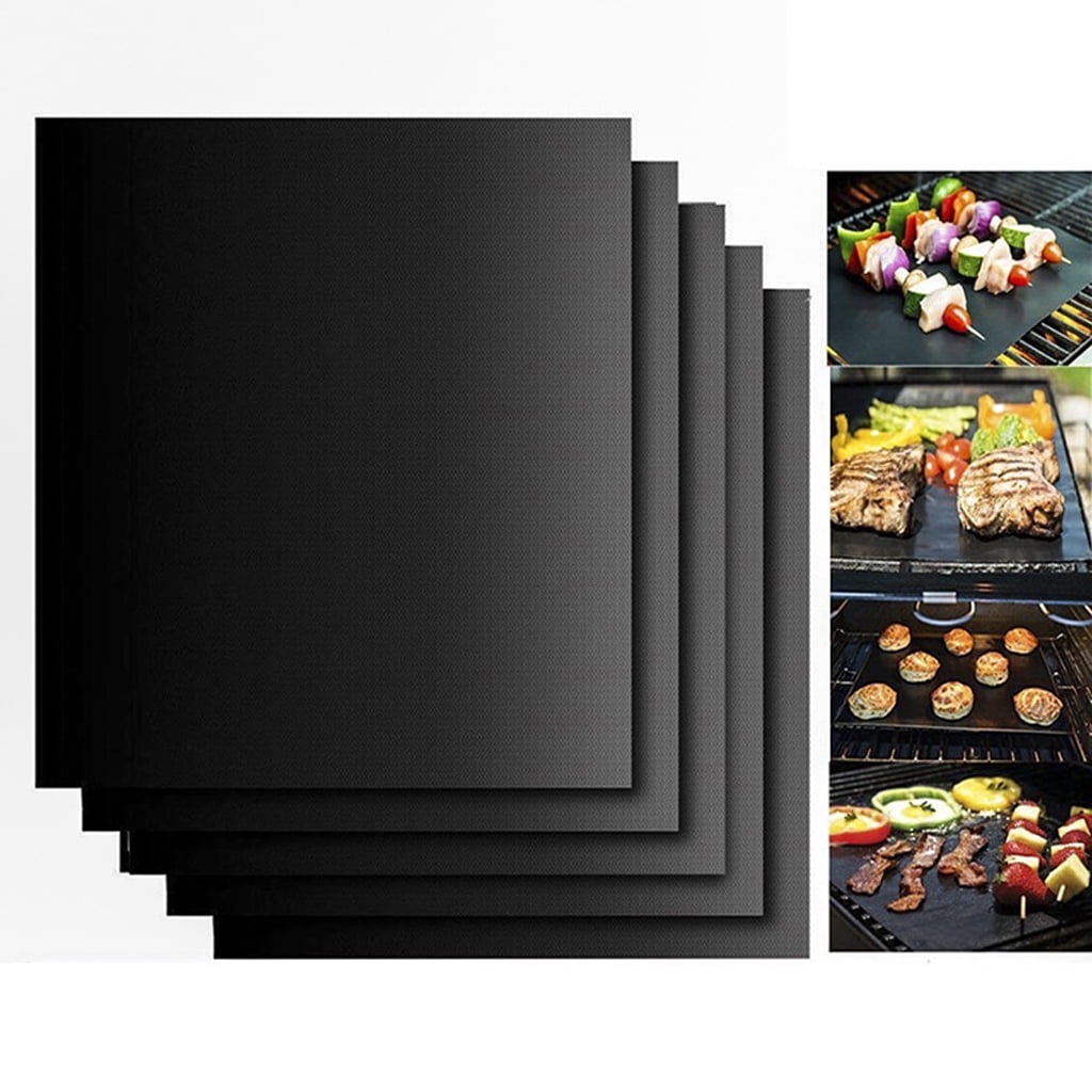 BBQ Grill Mat Set Of 3 Pack Non Stick Pad for Gas Easy Bake Cook Grate Cover 