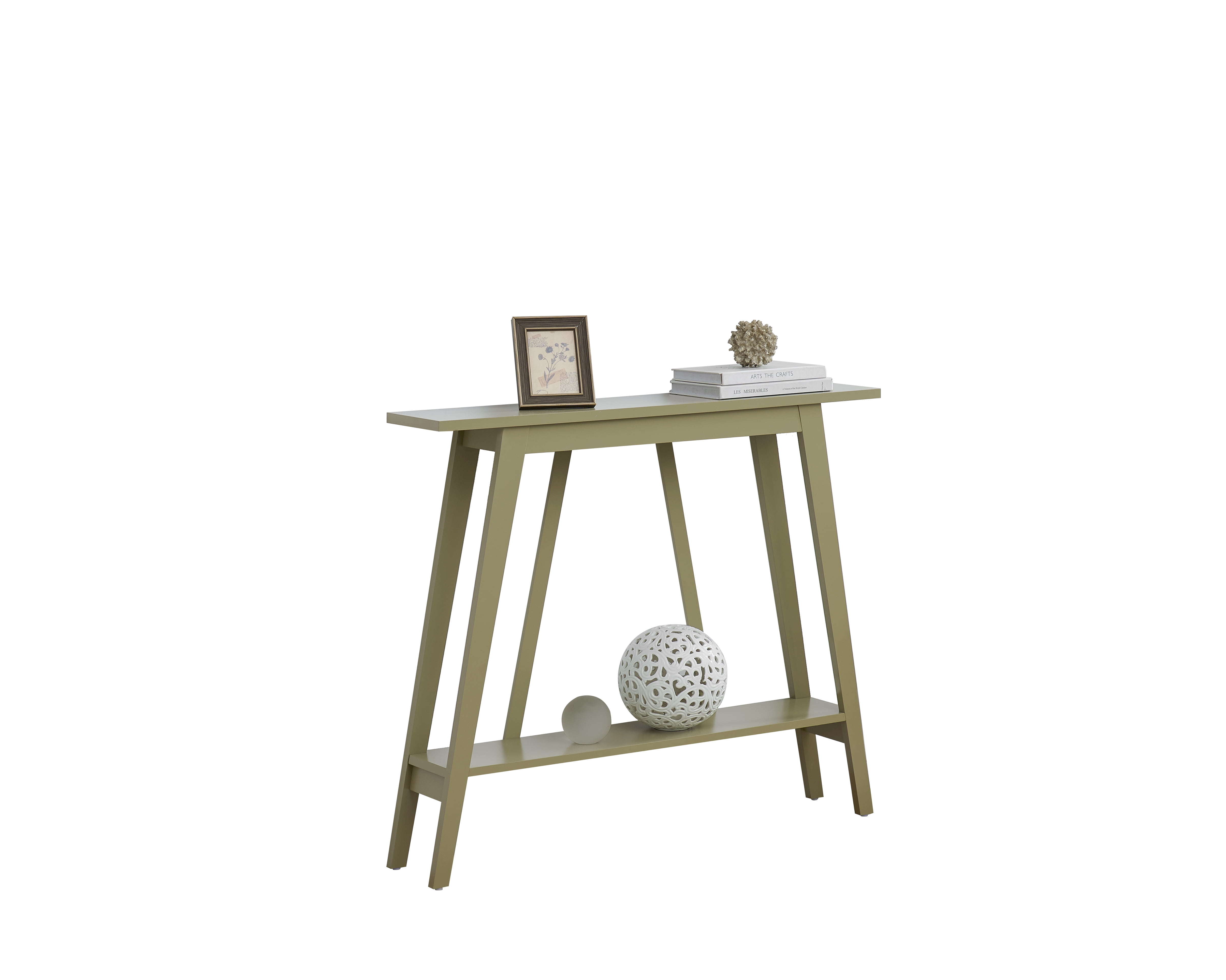 Kings Brand Furniture Conway Console Table - Functional Narrow Wood Accent Entryway Table with Storage Shelf for Hallway, Front Hall, Entryway, Living Room, Kitchen (Lemon Pepper)