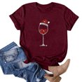 thumbnail image 1 of Fiudx Tops para Mujer Moda Mujer Casual Navidad Impresión Pulóver Manga Corta Camiseta Tops Blusa, 1 of 4