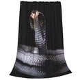 thumbnail image 2 of Balery Black Cobra Snake Manta de Felpa Suave y Acogedora – Cobija de Franela Aterciopelada para Cama, Lavable y Cálida para Sofá, Mascotas, Transpirable-40"x30", 2 of 7