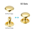 thumbnail image 3 of Unique Bargains 50 Sets Leather Rivets 9mm Double Cap Rivets 8mm Height Metal Studs Rivet, Gold Tone, 3 of 5