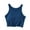 tank tops for women plus size-Blue, variant on Homenesgenics Tank Tops for Women under $5 Women's Solid Color Chest Cushion Exposed Navel Camisole Tank Tops with Built in Bras Brown M