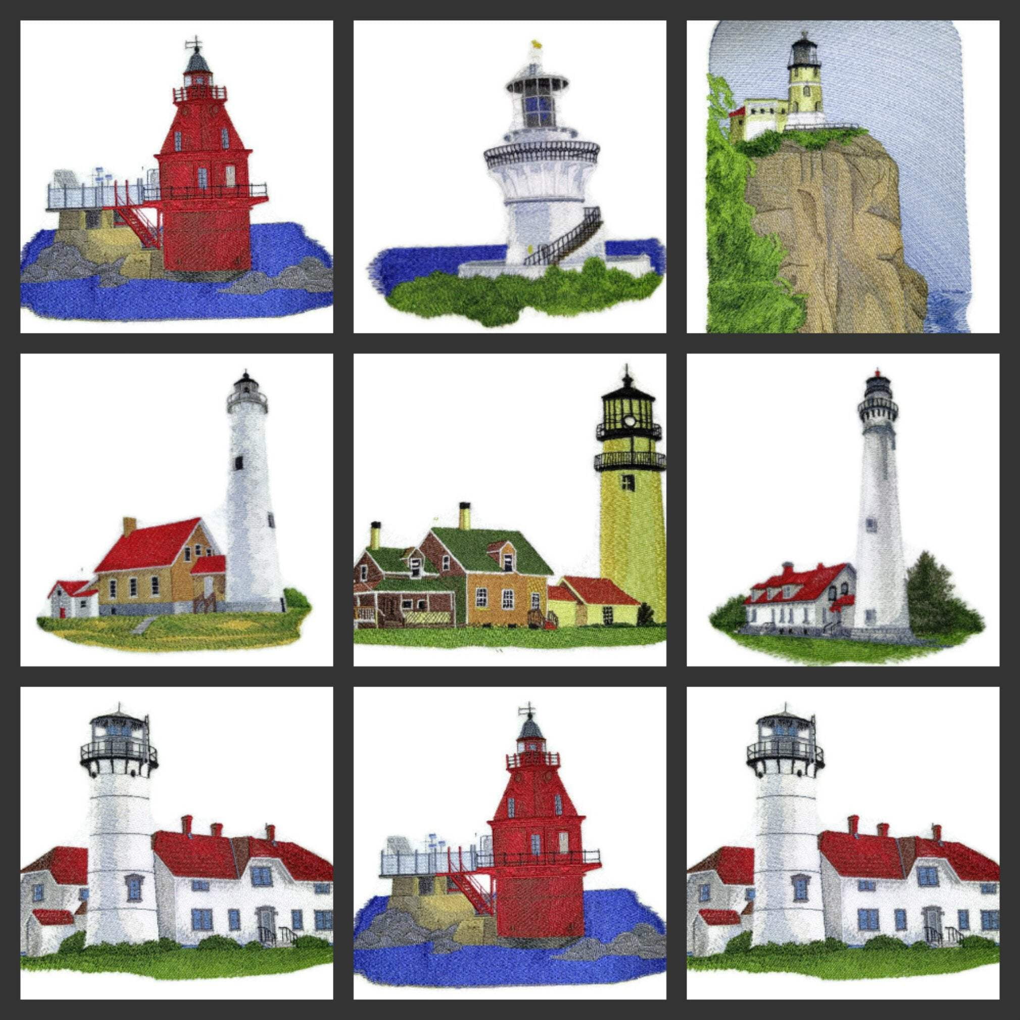 Custom and Unique Lighthouse[Wind Point Lighthouse] Embroidered Iron on/Sew patch [6.3"6"]