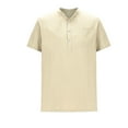 thumbnail image 3 of Aofany Men's Henley Shirt Solid Color Button Sport Shirt Round Neck Short Sleeve Tops with Pocket, 3 of 5