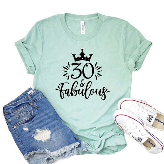 30 & Fabulous T-shirt Women's B-day Tee Thirty Af Shirt Gift For Bestie Vintage 1991 Tshirt Birthday Trip Shirts