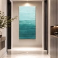 thumbnail image 3 of Canvas Wall Art, Turquoise Ombre Framed Canvas Prints for Hallway Bedroom, Modern Abstract Art Ocean Oil Painting Oversized Gallery Wrapped Wall Decor for Home Office, Gifts, 24"x48" Ship Next Day, 3 of 9