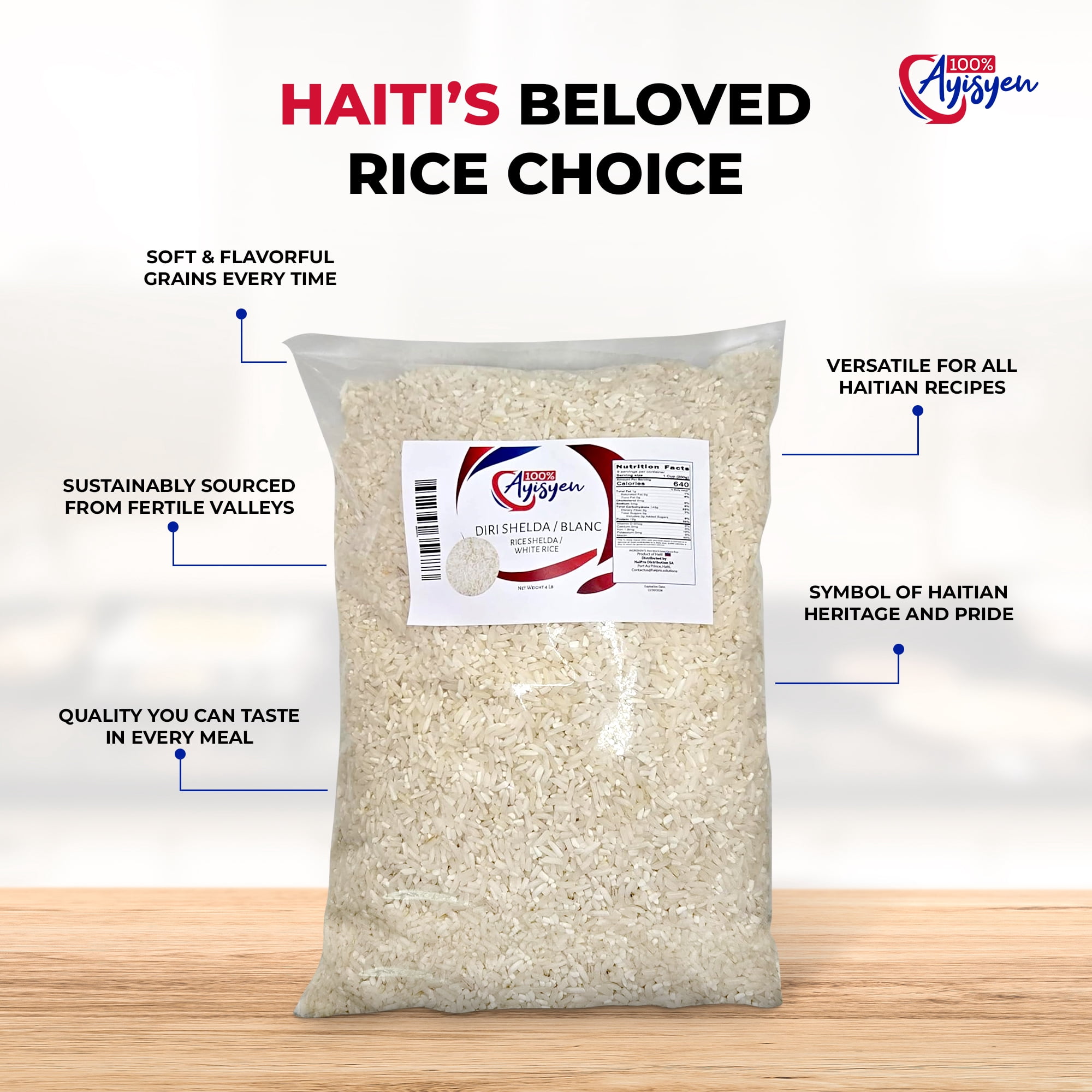 Riz Shelda - Diri Shelda- Rice Blancs- Directly from Haiti - 100% Ayisyen