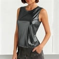 thumbnail image 5 of Admvng Womens Metallic Shiny Sleeveless Tank Tops Crew Neck Party Club Night Out Casual Camisole Blouse, 5 of 7