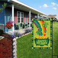 thumbnail image 4 of 2x Bandera de jardín Patricio Tréboles cara Bandera de tréboles irlandeses para decoración de jardín y familia, 18 '' × Gloria banderas del día de san patricio, 4 of 7