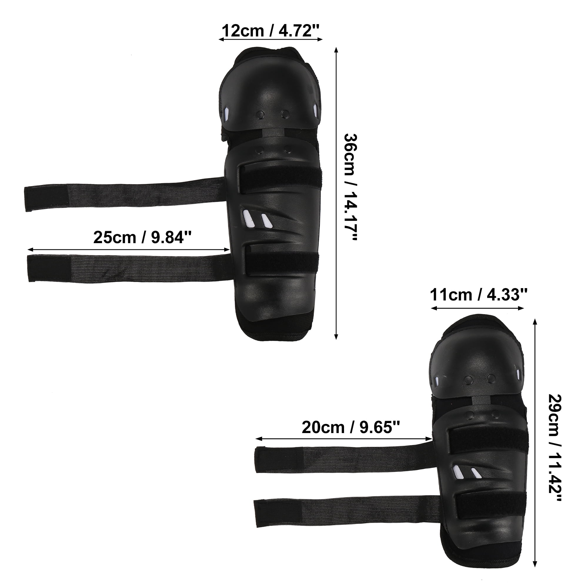 Unique Bargains Motorcycle Knee Elbow Pads with Adjustable Strap for Adults 4pcs