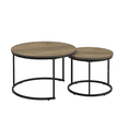 thumbnail image 5 of 27.6" Nesting Round Coffee Table Wood Marble Pattern Top, Brown End Table Side Tables for Living Room, Bedroom & Office, 5 of 8