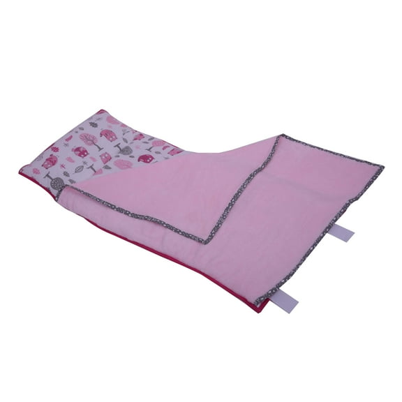 Bacati - Owls Pink/Grey Girls Cotton Nap Mat