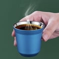 thumbnail image 3 of Tasse à café / espresso Coupes en acier inoxydable（Noir，6.2*6.2cm）, à double paroi isolé Capsule thermique tasse à café Tasse à café / espresso Coupes en acier inoxydable（Vert，6.2*6.2cm）, à double pa, 3 of 3