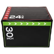 BalanceFrom Foam Plyometric Jump Box with 20”, 24”, and 30” Heights, 60 lbs, Multicolored