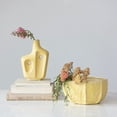 thumbnail image 3 of Creative Co-Op Stoneware Planter with Organically Shaped Detail, Yellow, 3 of 9
