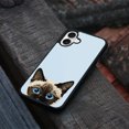 thumbnail image 4 of WIRESTER Shockproof Soft Rubber Cover Case for Apple iPhone 16 6.1" 2024, Animal Siamese Kitten Cat On Pale Aqua Background, 4 of 5