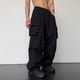 thumbnail image 5 of Pantalones largos para hombre, lisos, informales, con cordón, cintura elástica y bolsillo, pantalones deportivos cargo de poliéster., 5 of 9