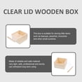 thumbnail image 3 of KAKOWELY Unfinished Wooden Storage Box Decorative Jewelry Box Treasure Chest Gift Packing Box with Clear Lid,4.72"X4.72"X3.15", 3 of 4