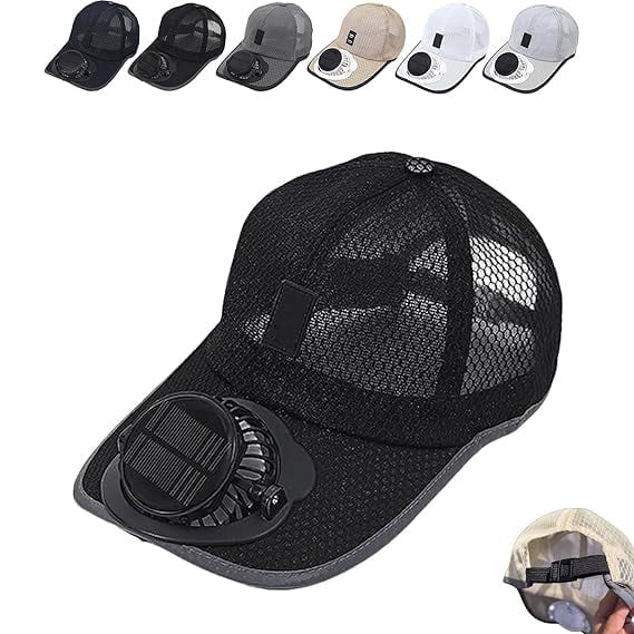 Solar Rechargeable Peaked Cap, Solar-Powered Baseball Cap with Built-in Fan, USB Rechargeable Outdoor Sun Visor Hat