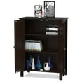 thumbnail image 3 of Topbuy Bathroom Storage Cabinet Floor Storage Freestanding Organizer Cabinet Brown, 3 of 5