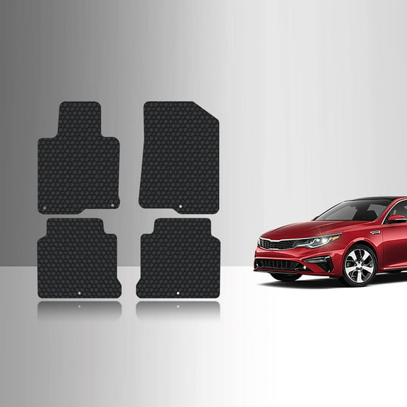 ToughPRO Front   2nd Row Mats Compatible with KIA Optima 2020 - All Weather Heavy Duty (Made in USA) Black Rubber