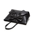 thumbnail image 4 of Stylago Large Suede Tote Handbags Fashion Leather Bow Work Shopping Shoulder Purses Ladies Travel Daily Underarm Hobos Bag Black, 4 of 6