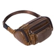 thumbnail image 1 of Qarigey Bolsa de cintura para actividades al aire libre para hombres, regalos con correa ajustable, bolsa con cinturón para hombre de PU, riñoneras 8355X Café con aceite, 1 of 6