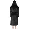 thumbnail image 6 of Sewkxo Mens Robes with Hood Flannel Fleece Bathrobe Full Length Plush Robe Coat Soft Warm Fleece Shower Spa Long Robe,Black L, 6 of 7