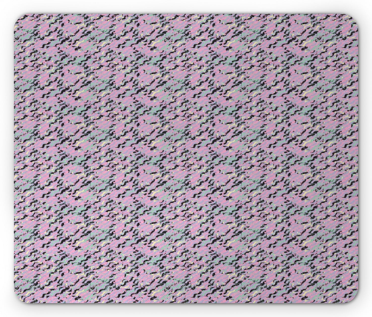 Glitch Mouse Pad, Repetitive Abstract Waves Pattern in Pastel Tones