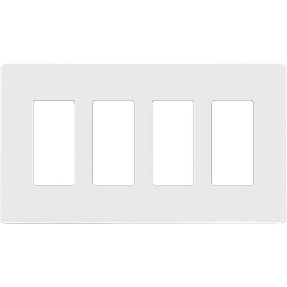 ENERLITES Screwless Decorator Wall Plates Child Safe Outlet Covers, Gloss Finish, Medium Size 4-Gang, Unbreakable Polycarbonate Thermoplastic, SI8834M-W, White