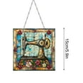 thumbnail image 3 of Christmas Ornament under $5! Yannianjz Vintage Sewing Machine Acrylic Suncatcher Stained Glass Effect Window Car Hanging Christmas Ornament Indoor Outdoor Decor Sun Catcher Panel for Sewing Lover, 3 of 6