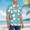 thumbnail image 5 of Bixox Men's Hawaiian Shirts Men's Cartoon Funny Goose Print Short-Sleeve Shirt-Large, 5 of 8