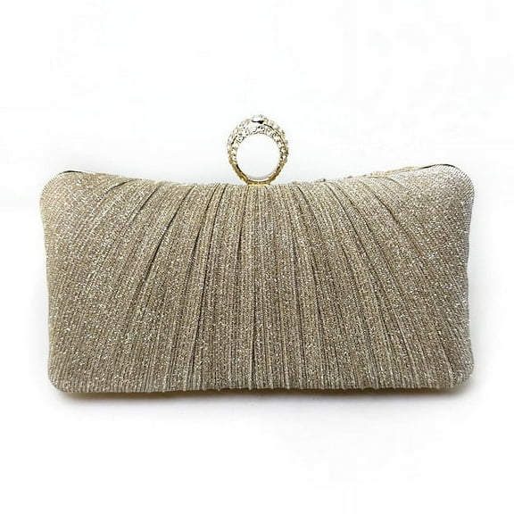 BERTDOMD Elegant Pleated Clutch Purse for Weddings Glitter Evening Bag for Parties Small Handbag for Lipstick and Essentials Fashion Storage Bag