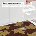 thumbnail image 5 of YFYANG Absorbent Dish Drying Mat for Kitchen, Reusable Brown Vintage Maple Leaf Texture Microfiber Dish Mat, 16 x 18 inch, 5 of 9