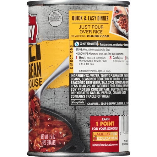 Campbell's Chunky Roadhouse Beef & Bean Chili, 15 oz