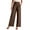 Brown, variant on YOTMKGDO Suit Pants Women's Trousers Solid Color Thin Pocket High Waist Casual Wide Leg Pants Bell Bottoms Slacks for Womens Trousers Brown XL
