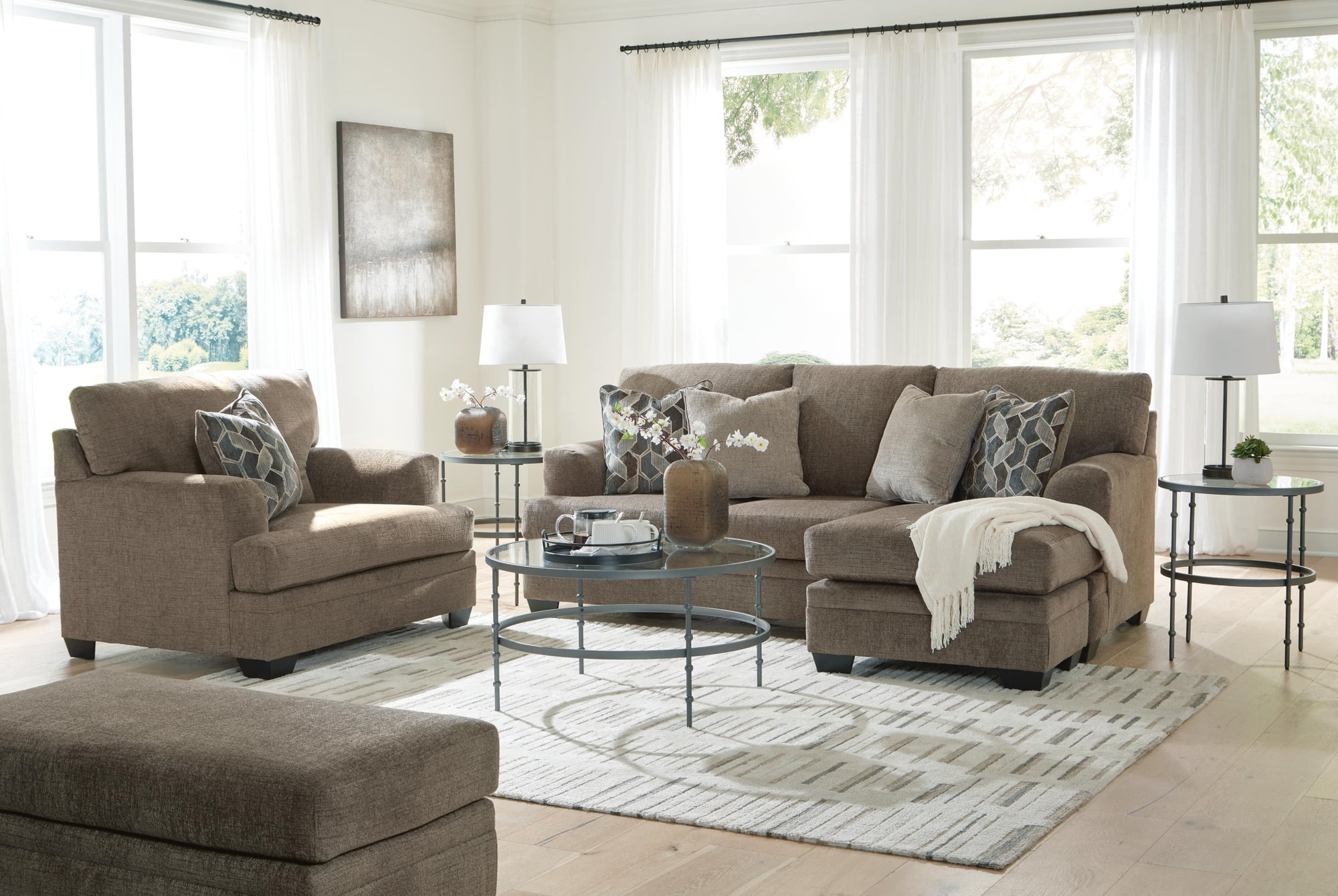 Signature Design by Ashley Stonemeade Upholstered Ottoman, Nutmeg