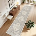 thumbnail image 3 of Roxstand 2'x10' Washable Runner Rug for Hallway Entrance Bedroom Entryway, Vintage Oriental Non Slip Stain Resistant Kitchen Rugs, Beige, 3 of 10