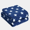 thumbnail image 3 of Dreamscene Flannel Fleece Stars Throw Blanket Super Sof for Kids, Sofa, Travel - 50" x 60" - Super Warm Blanket Navy Blue, 3 of 9