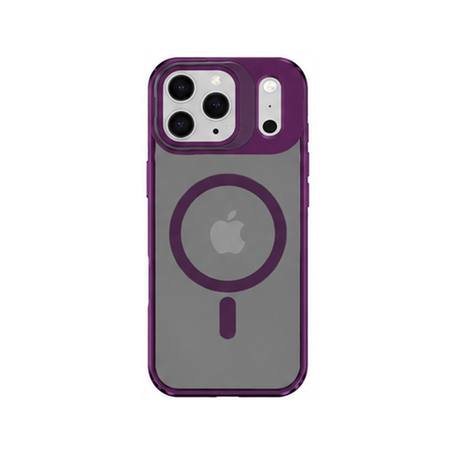 Wireless Charging Compatible Clear Kickstand Cover for iPhone 17 Pro Max - Purple