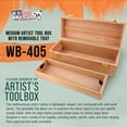 thumbnail image 2 of U.S. Art Supply Multi-Function Unfinished Beechwood Artist Tool Storage Box with Removable Tray & Locking Clasps - Protect and Organize and Transport Paints, Pastels, Pencils, Tools & Supplies, 2 of 6