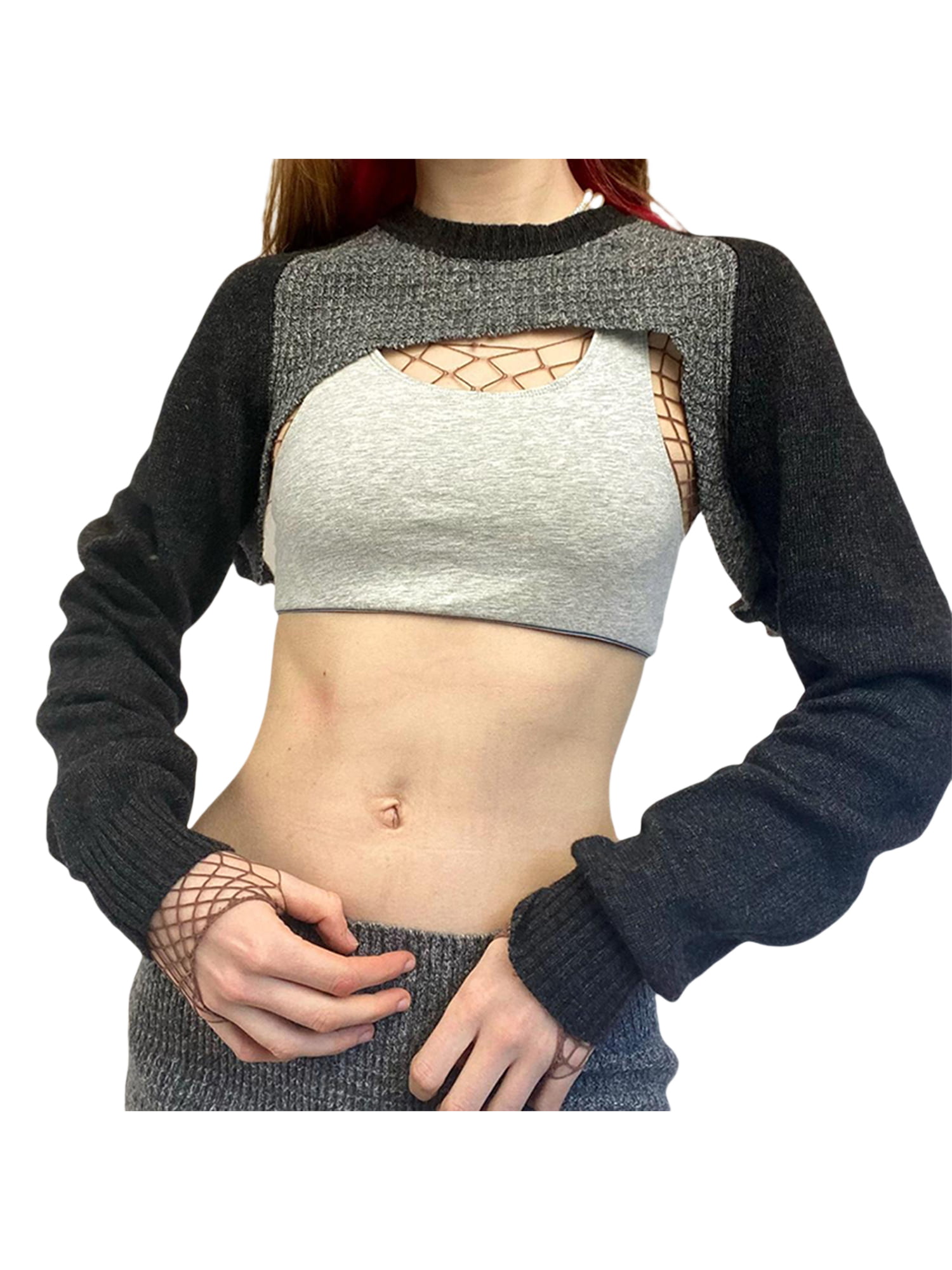 Inevnen Women Shrug Cardigan Long Sleeve Short Little Cropped Sweater Knit  Jackets - Walmart.com
