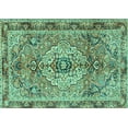 thumbnail image 1 of Ahgly Company Indoor Rectangle Persian Turquoise Blue Traditional Area Rugs, 2' x 5', 1 of 4