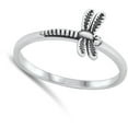 thumbnail image 4 of Oxidized Dragonfly Garden Ring .925 Sterling Silver Band Jewelry Female Male Unisex Size 5, 4 of 4