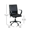 thumbnail image 4 of Flash Furniture James Faux Leather Swivel Office Chair in Black/Black, 4 of 4