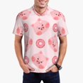 thumbnail image 5 of Yiaed Pigs Head And DonutsPrint Men's Short Sleeve Polo Shirt,Golf Polo for Men Three-Button Golf Shirt Athletic Casual Collared T-Shirt- Large, 5 of 7