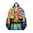 thumbnail image 3 of Colorful Tie Dye Rainbow Pattern Backpack for School,Cute School Bag,Schoolbag with Adjustable Shoulder Straps & Padded Back,15.25"x11.5"x5.25", 3 of 5