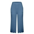 thumbnail image 4 of Summer Savings Clearance 2023! TAGOLD Womens Summer Pants, Fashion Womens Casual Elastic Loose Pants Straight Wide Leg Trousers Pants, 4 of 5